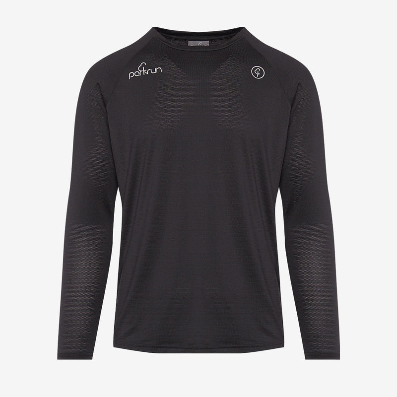 parkrun Milestone Men's Long Sleeve Shirt 100 - Black