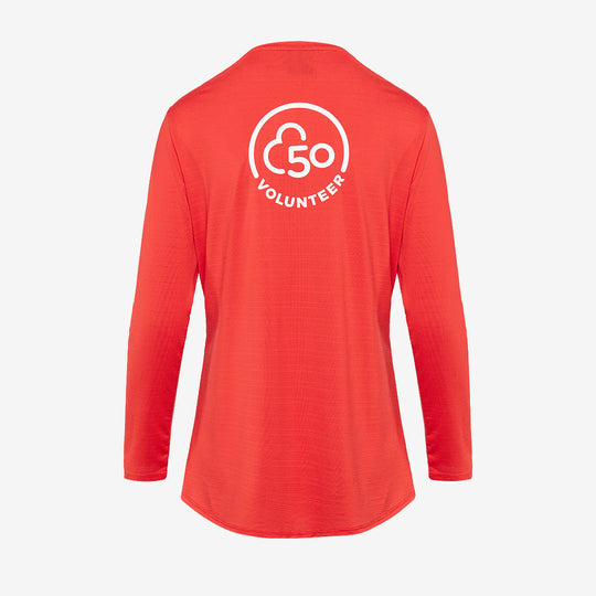 parkrun Milestone Women's Volunteer Long Sleeve Shirt 50 - Red