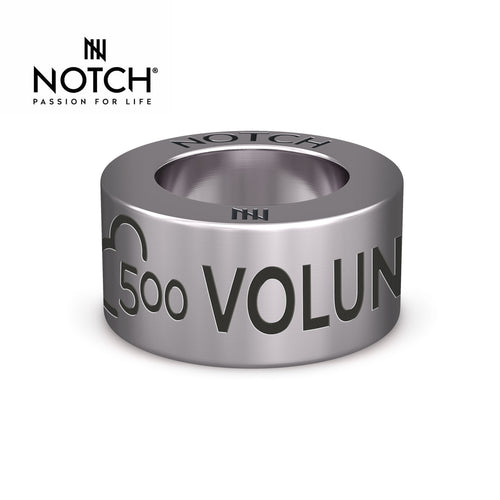 parkrun Milestone Steel NOTCH Charm Volunteer 500
