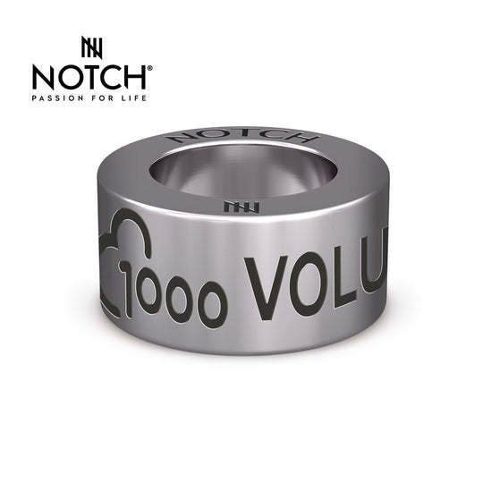 parkrun Milestone Steel NOTCH Charm Volunteer 1000