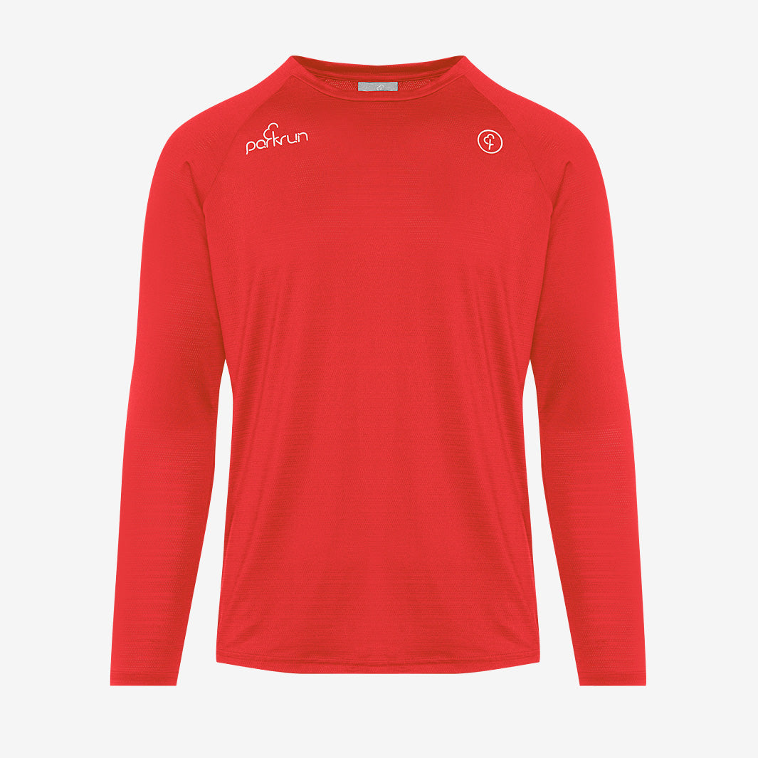parkrun Milestone Men's Long Sleeve Shirt 50 - Red