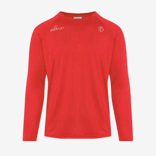 parkrun Milestone Men's Long Sleeve Shirt 50 - Red