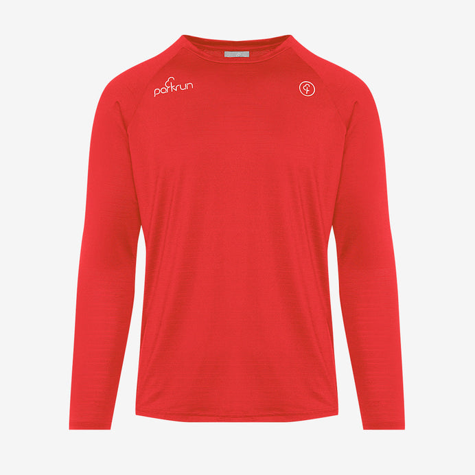 parkrun Milestone Men's Long Sleeve Shirt 50 - Red