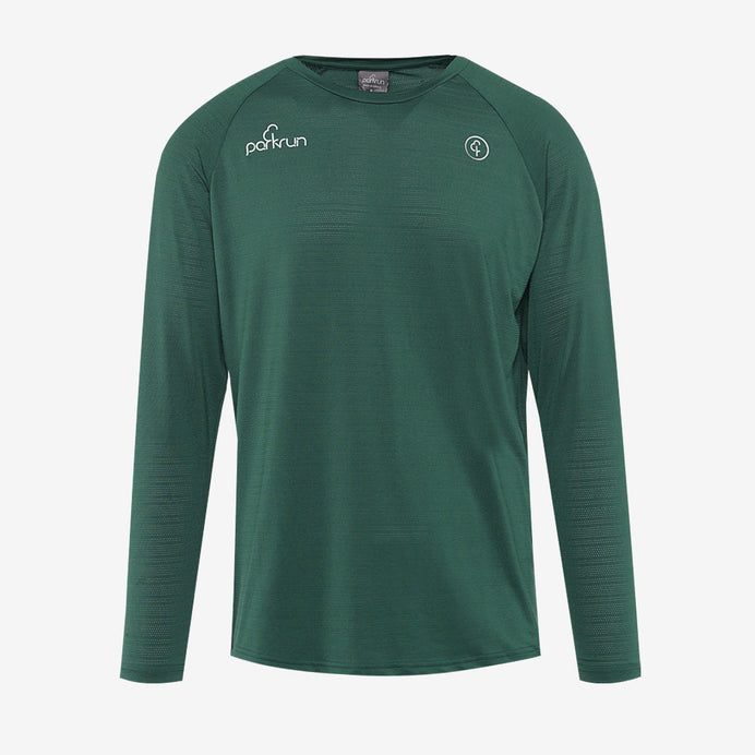 parkrun Milestone Men's Long Sleeve Shirt 250 - Green