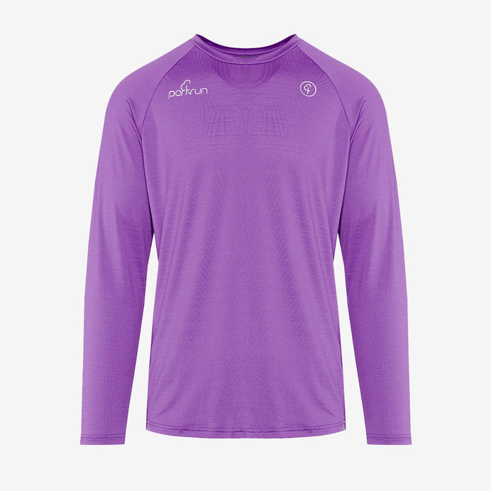 parkrun Milestone Men's Volunteer Long Sleeve Shirt 25 - Purple