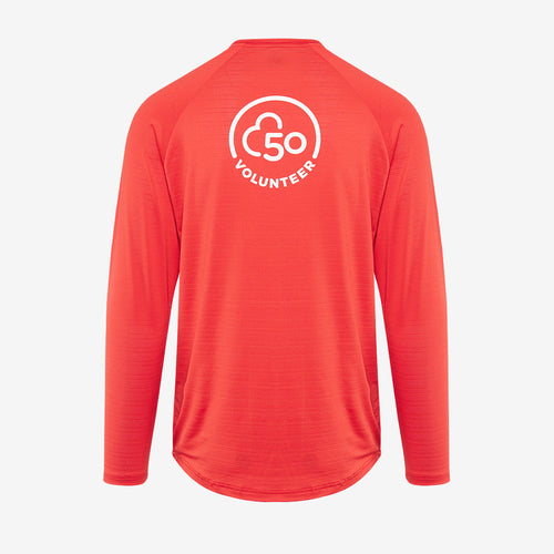 parkrun Milestone Men's Volunteer Long Sleeve Shirt 50 - Red