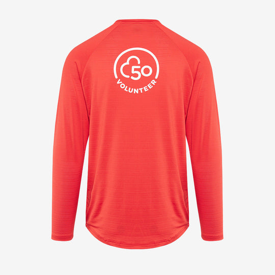 parkrun Milestone Men's Volunteer Long Sleeve Shirt 50 - Red