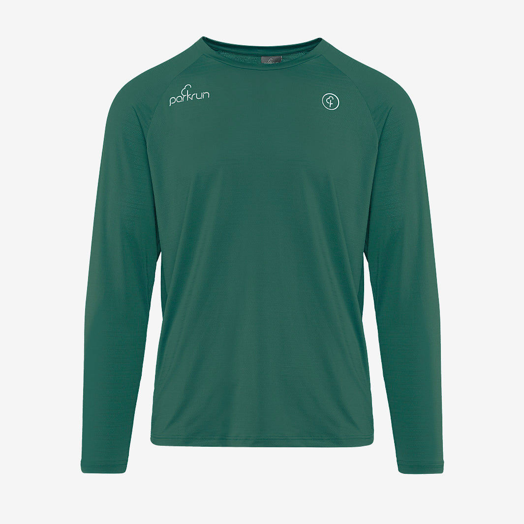 parkrun Milestone Men's Volunteer Long Sleeve Shirt 250 - Green