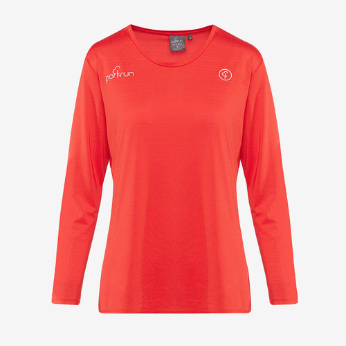 parkrun Milestone Women's Volunteer Long Sleeve Shirt 50 - Red