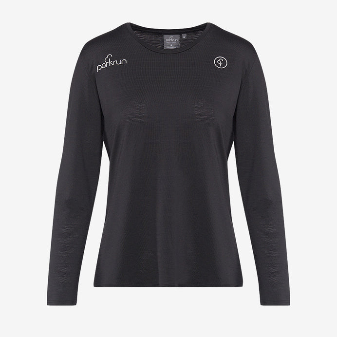 parkrun Milestone Women's Long Sleeve Shirt 100 - Black