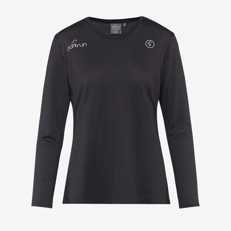 parkrun Milestone Women's Volunteer Long Sleeve Shirt 100 - Black