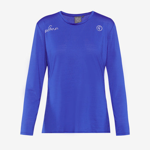 parkrun Milestone Women's Volunteer Long Sleeve Shirt 500 - Royal