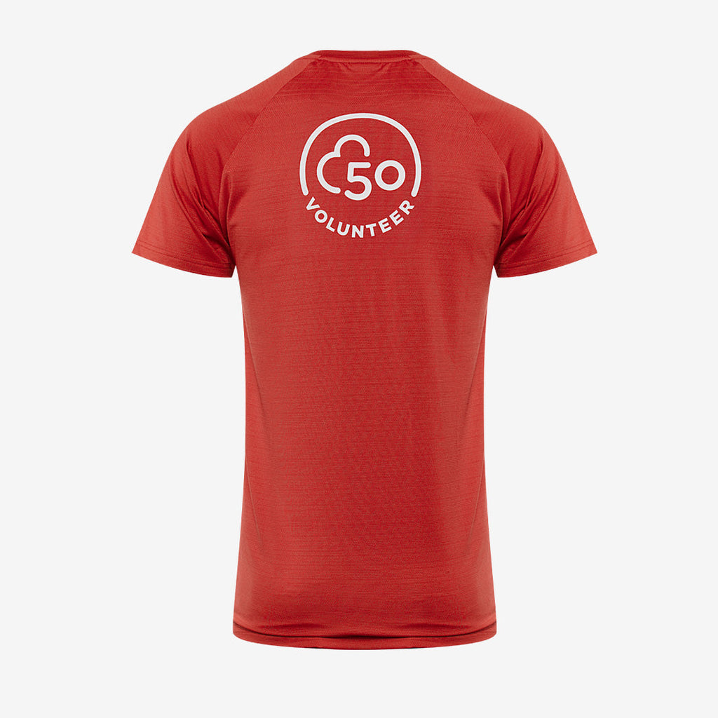 parkrun Milestone Men's Volunteer T-Shirt 50 - Red