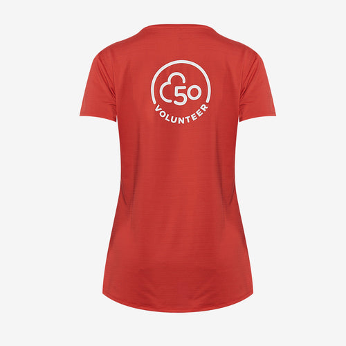 parkrun Milestone Womens Volunteer T-Shirt 50 - Red