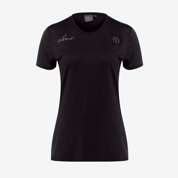 parkrun Milestone Womens Volunteer T-Shirt 100 - Black - parkrun Shop