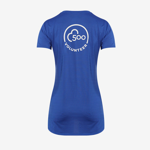 parkrun Milestone Womens Volunteer T-Shirt 500 - Royal