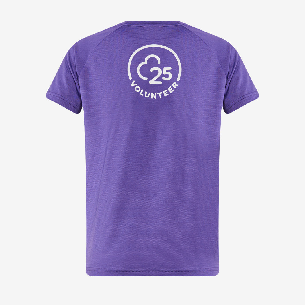 parkrun Milestone Jugend-Freiwilligen-T-Shirt 25 – Lila