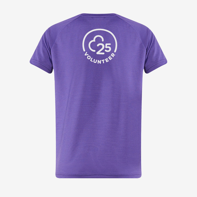 parkrun Milestone Jugend-Freiwilligen-T-Shirt 25 – Lila