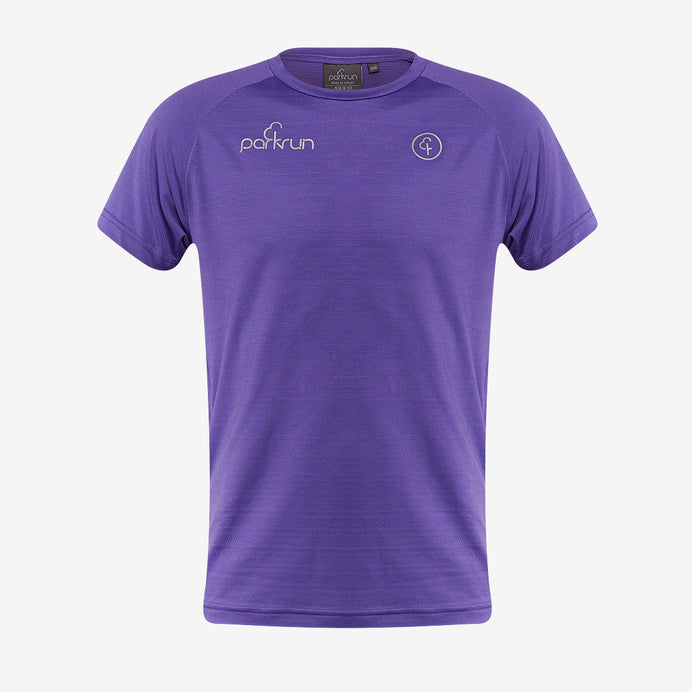 parkrun Milestone Jugend-Freiwilligen-T-Shirt 25 – Lila