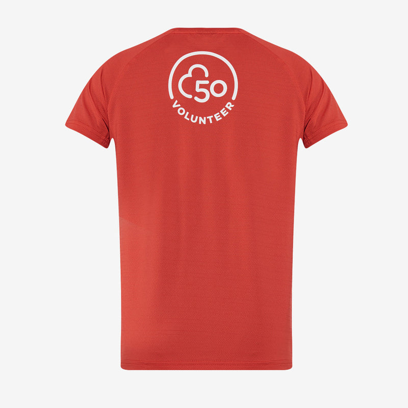 parkrun Milestone Youth Volunteer T-Shirt 50 - Red