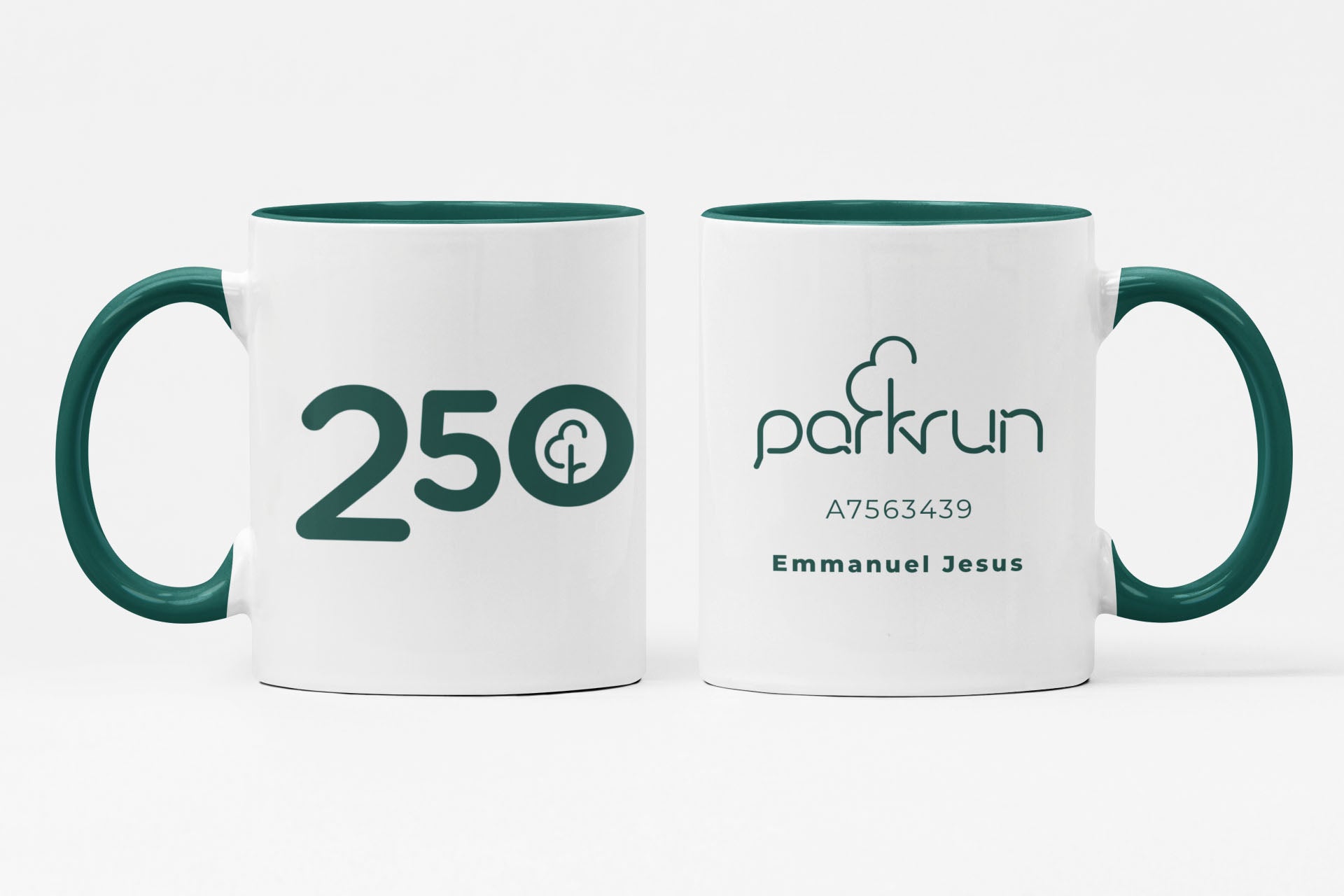 parkrun-Tasse „Meilenstein 250 – Laufen/Gehen“