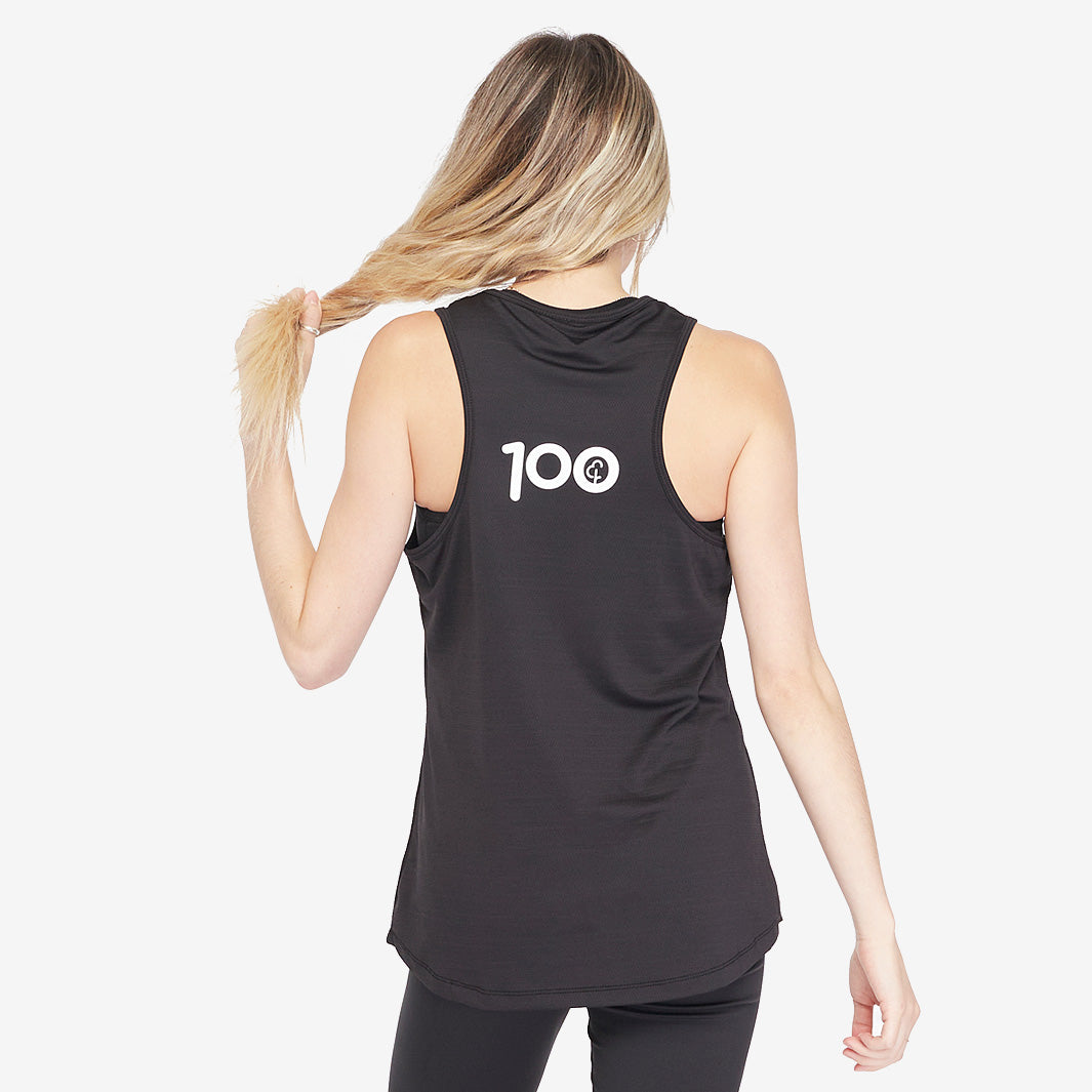 parkrun Milestone Damen-Weste 100 – Schwarz