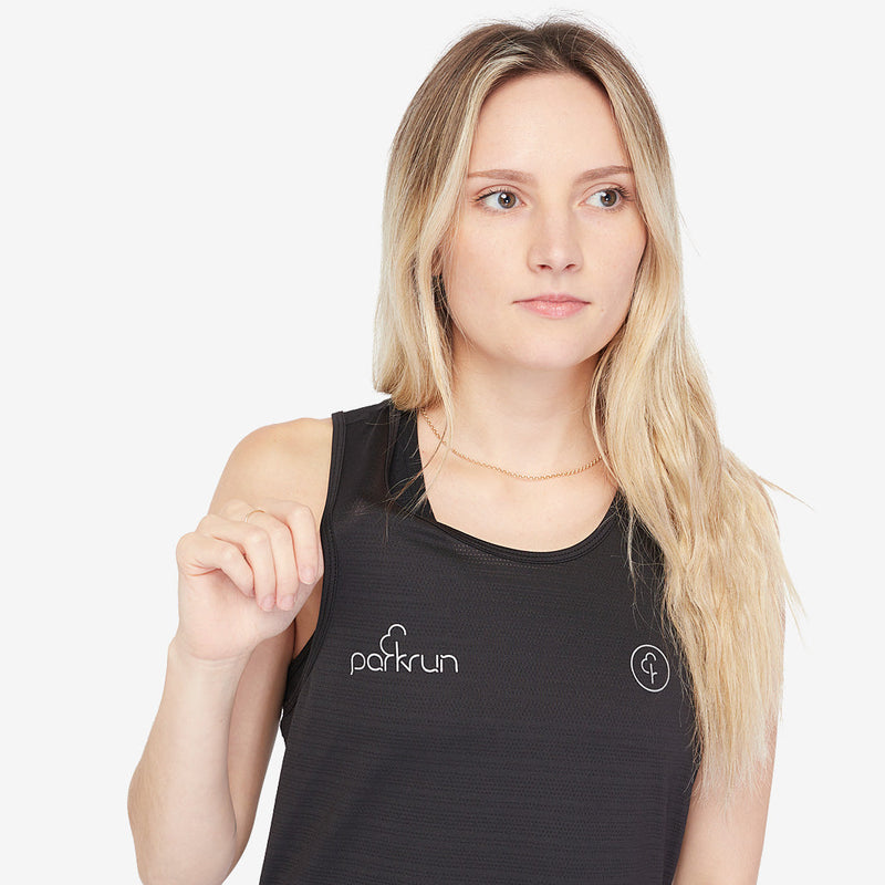 parkrun Milestone Womens T-Shirt 100 - Black - parkrun Shop