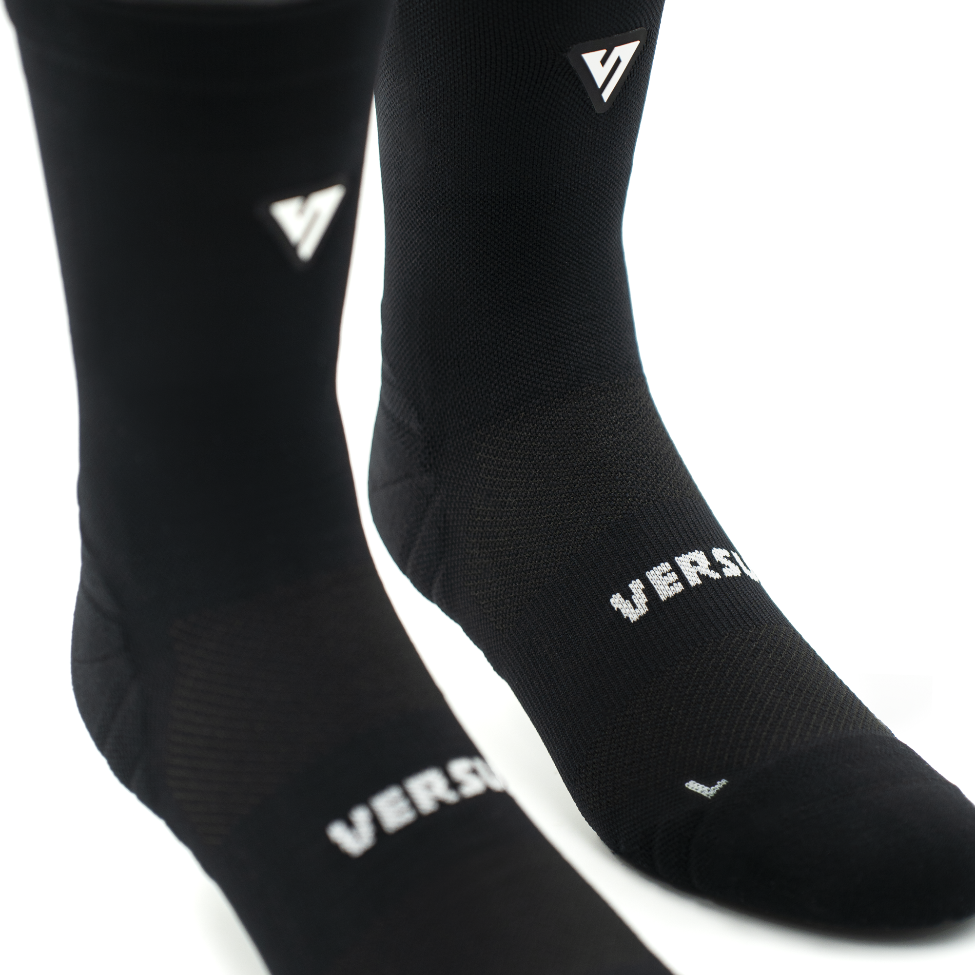 VERSUS Classic Black Active Crew Tab Socks