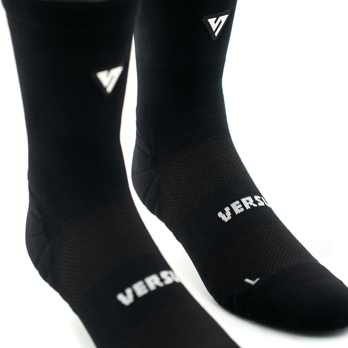 VERSUS Classic Black Active Crew Tab Socks