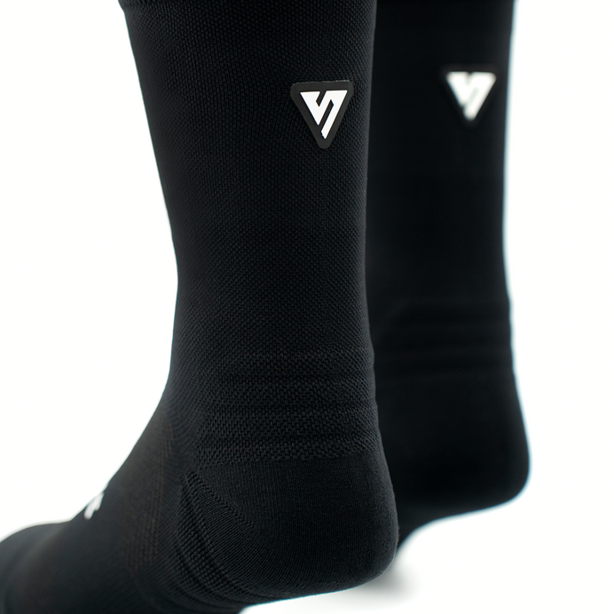 VERSUS Classic Black Active Crew Tab Socks