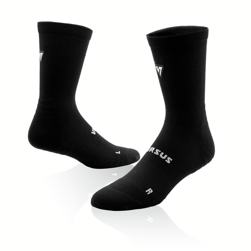 VERSUS Classic Black Active Crew Tab Socks