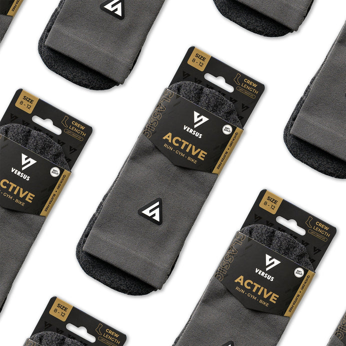VERSUS Classic Charcoal Active Crew Tab Socks