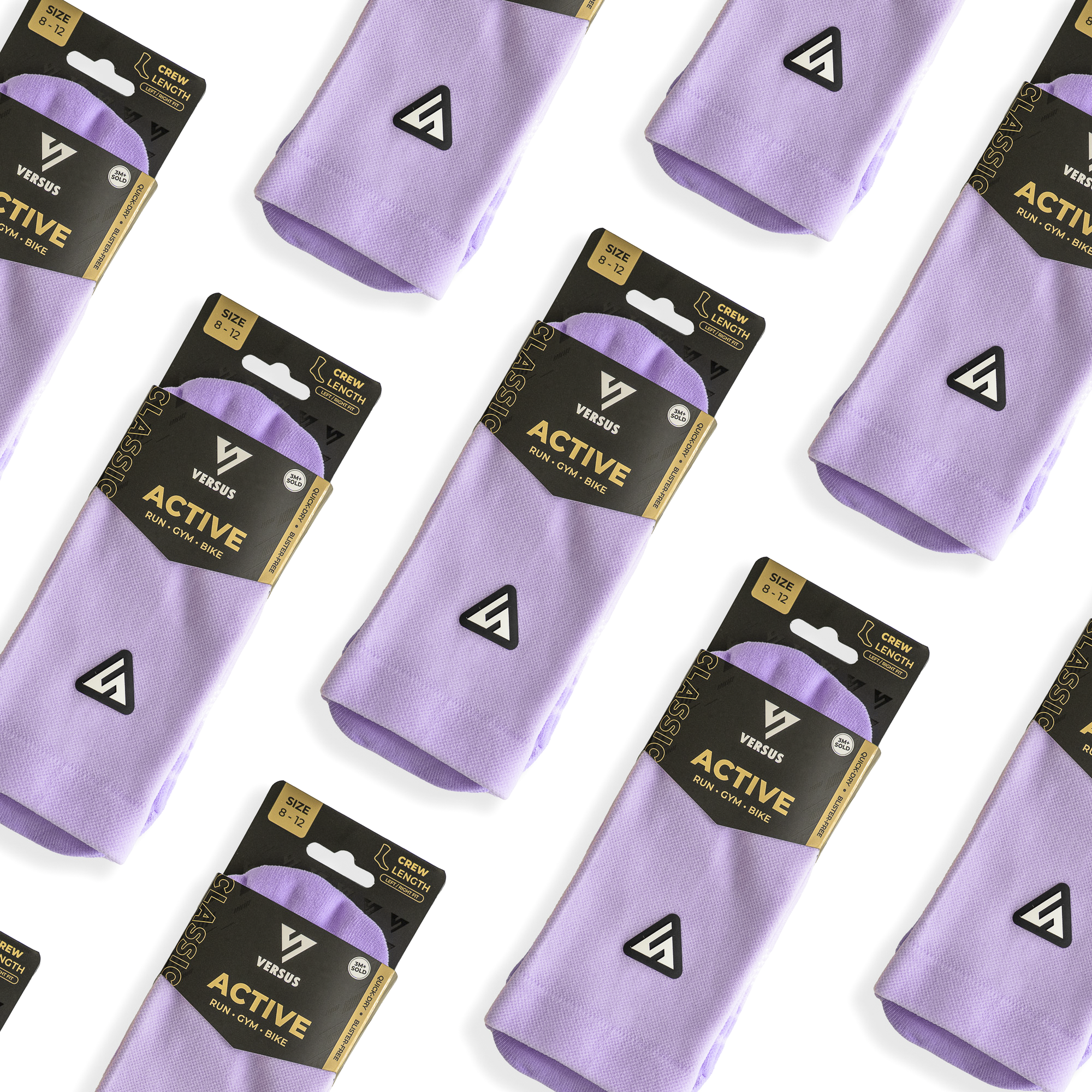 VERSUS Classic Lilac Active Crew Tab Socks