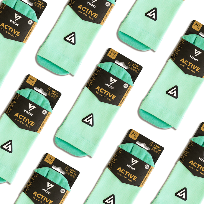 VERSUS Classic Mint Active Crew Tab Socks