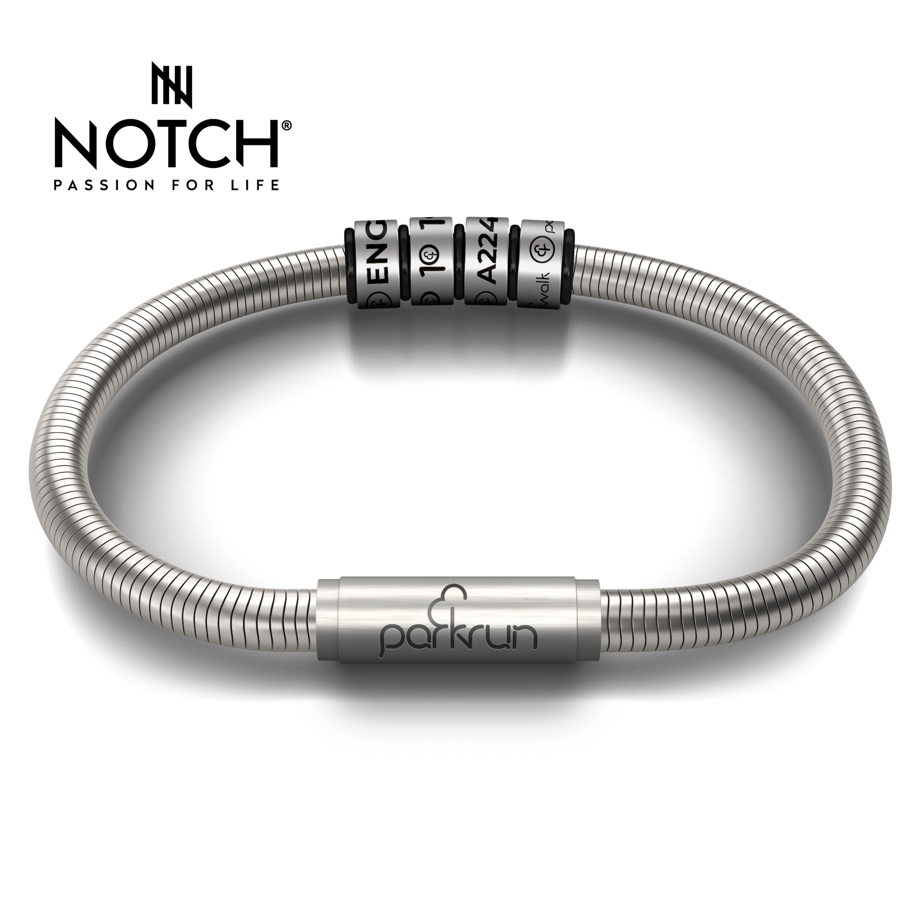 parkrun x NOTCH Signature Steel Bracelet