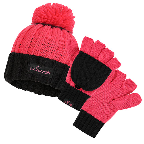 parkwalk Knitted Hat and Mitten/Glove Set