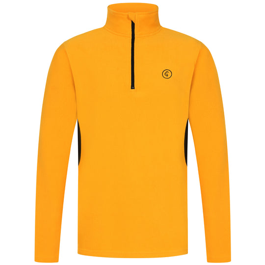 parkrun Men's 1/4 Zip Micro Fleece Top - Apricot