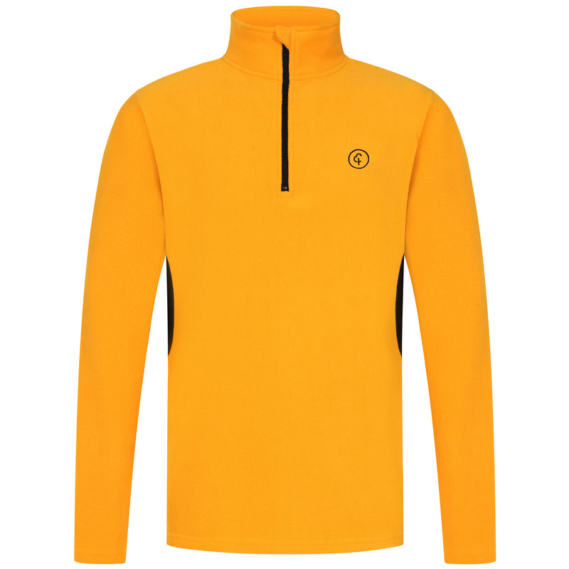 parkrun Men's 1/4 Zip Micro Fleece Top - Apricot