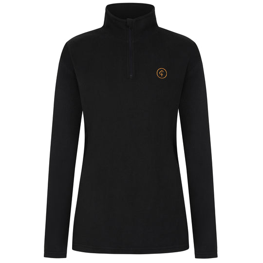 parkrun Women's 1/4 Zip Micro Fleece Top - Black