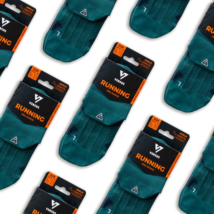 VERSUS Deep Teal Running Ankle Socks
