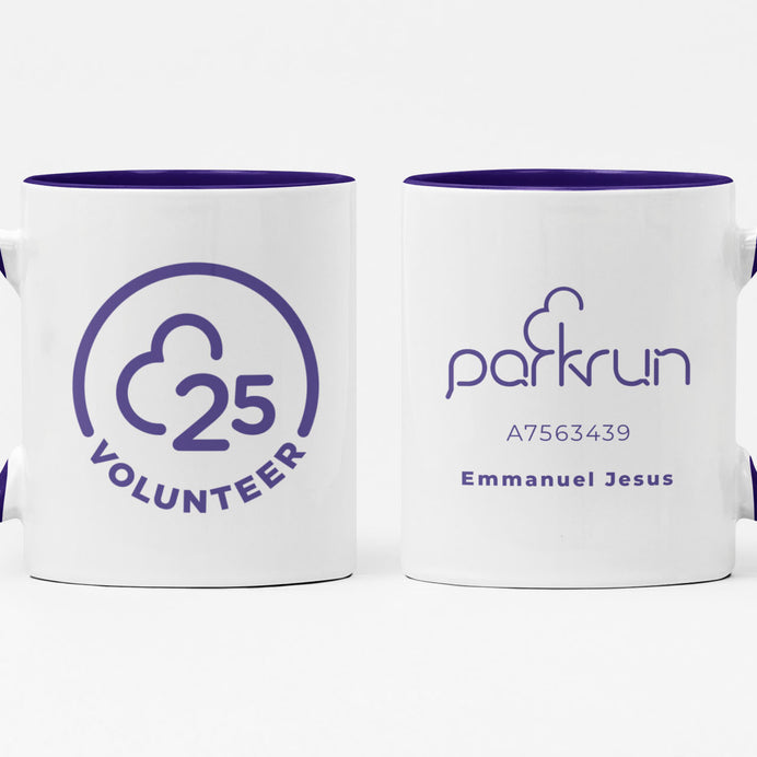 parkrun Meilenstein 25 – Freiwilligen-Tasse