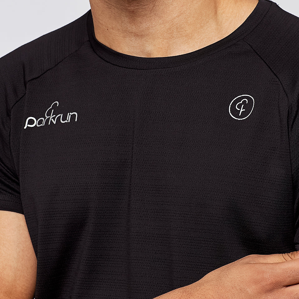parkrun Milestone Mens T-Shirt 100 - Black - parkrun Shop