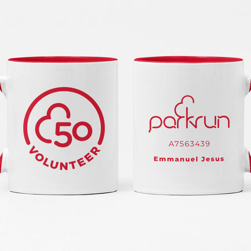 parkrun Meilenstein 50 – Freiwilligen-Tasse