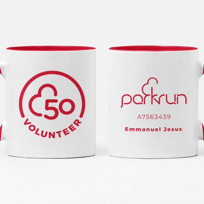 parkrun Meilenstein 50 – Freiwilligen-Tasse