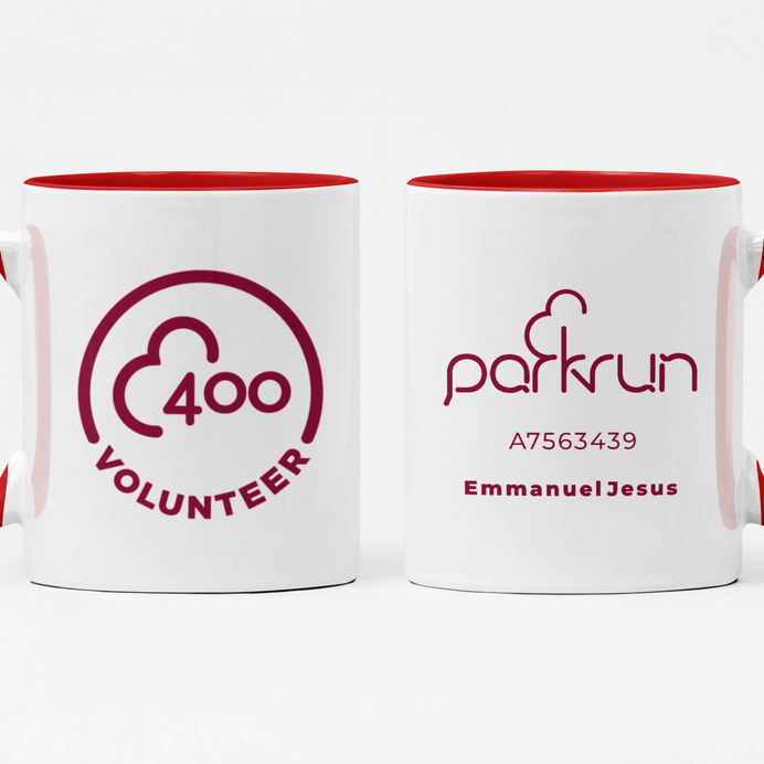 parkrun Milestone 400 Volunteer Mug