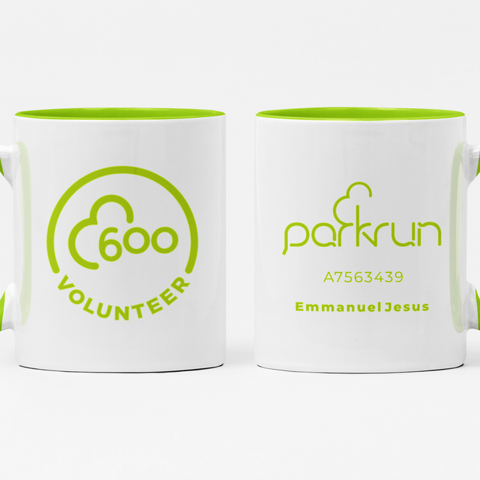 parkrun Milestone 600 Volunteer Mug
