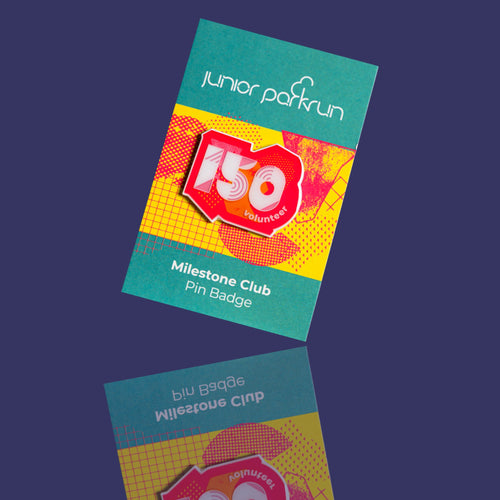 junior parkrun Volunteer Milestone 150 Pin Badge
