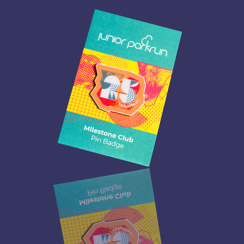 junior parkrun Volunteer Milestone 25 Pin Badge