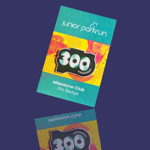 junior parkrun Volunteer Milestone 300 Pin Badge