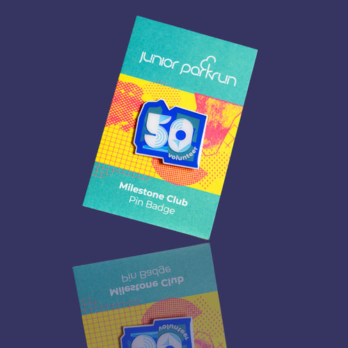 junior parkrun Volunteer Milestone 50 Pin Badge